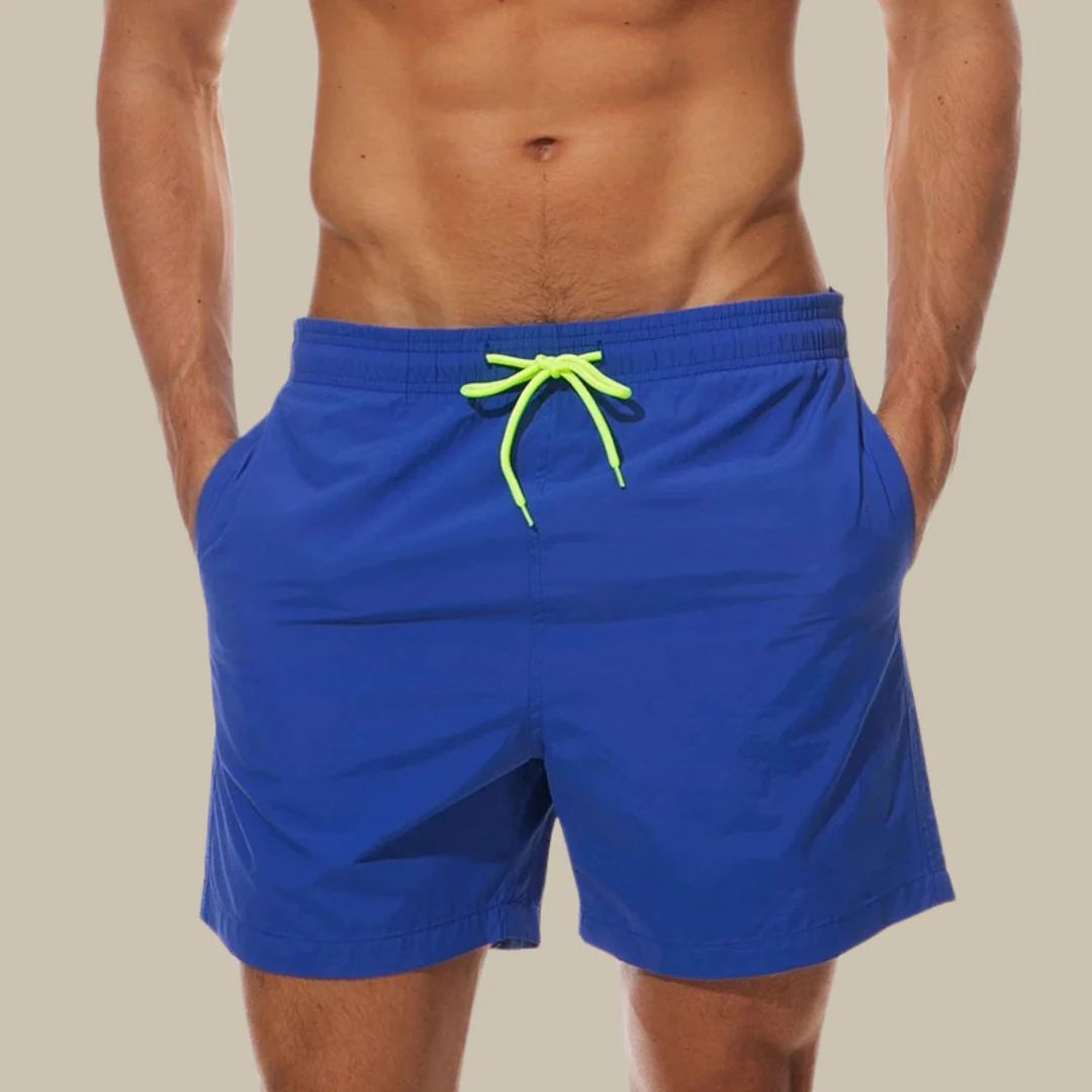 Men’s drawstring swim shorts with side pockets – Clean and functional