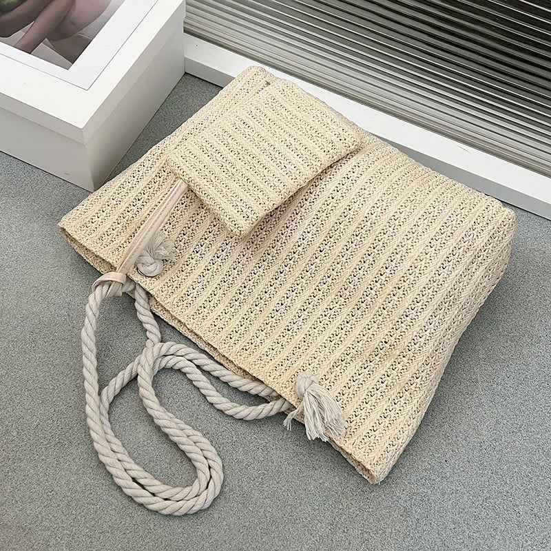 Women’s rope handle tote bag set – Relaxed and practical