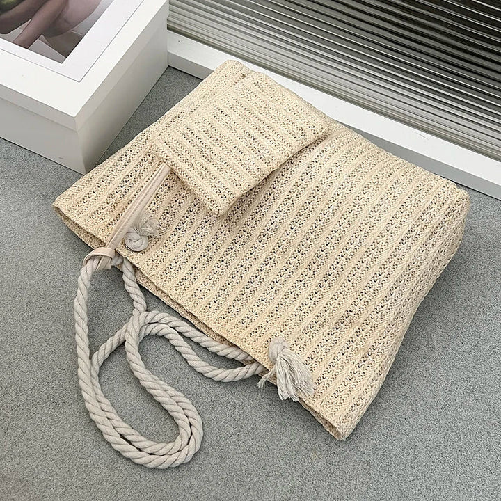 Women’s rope handle tote bag set – Relaxed and practical