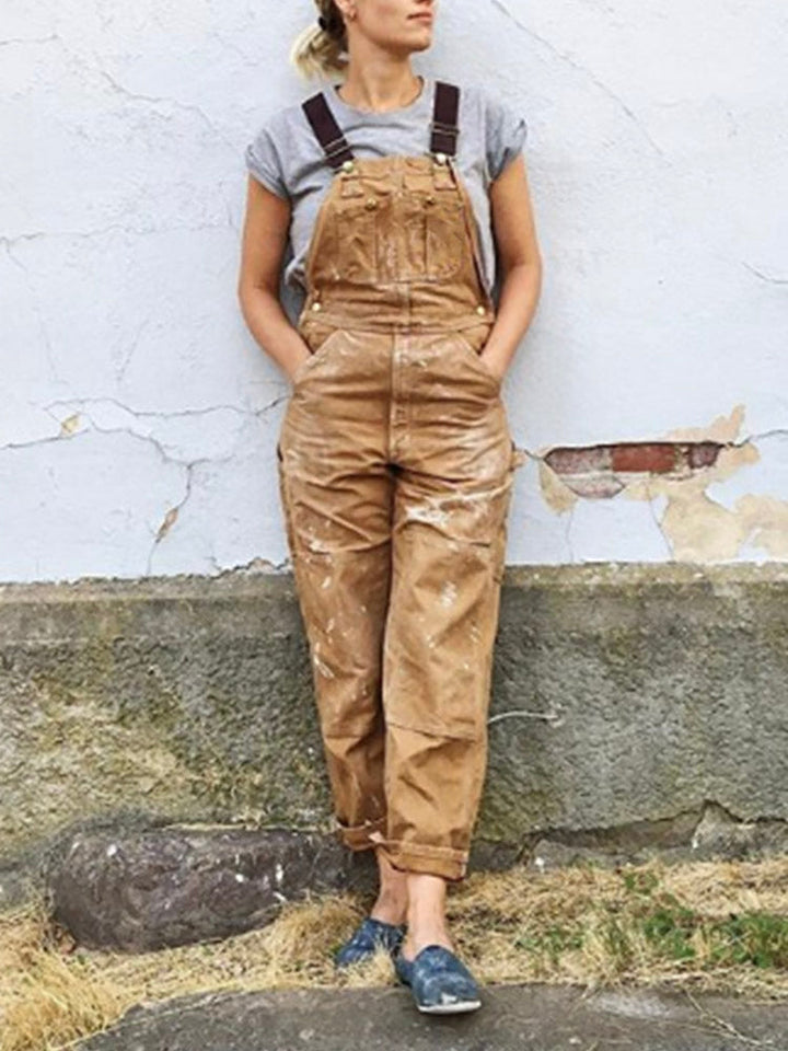 Women’s utility dungaree jumpsuit – Casual and functional