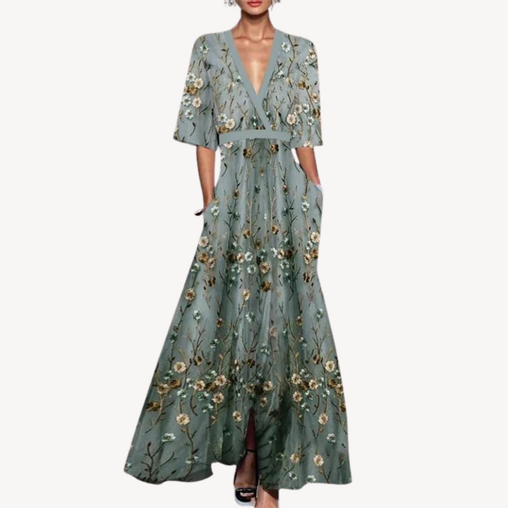 Women’s wrap style maxi dress – Refined and evening-ready