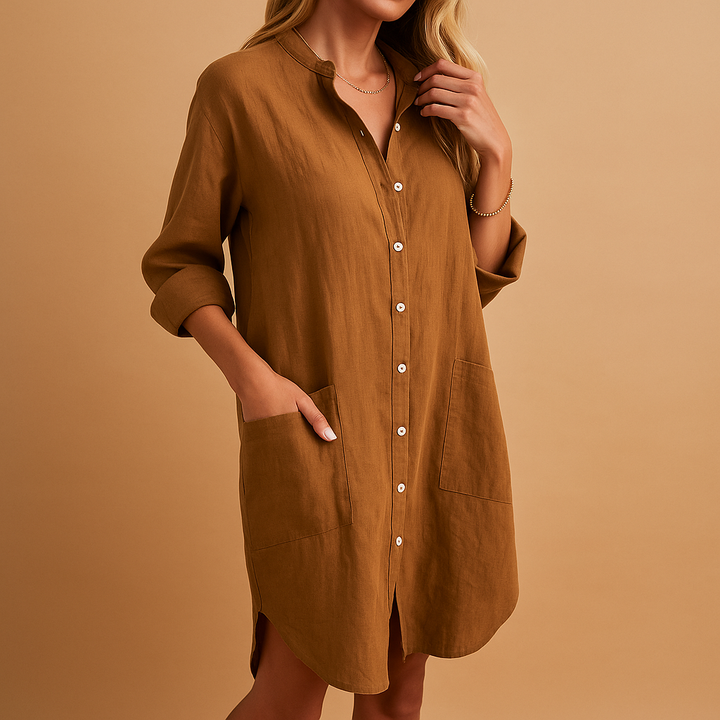 Casual shirt dress with pockets for women – Relaxed and easy to style