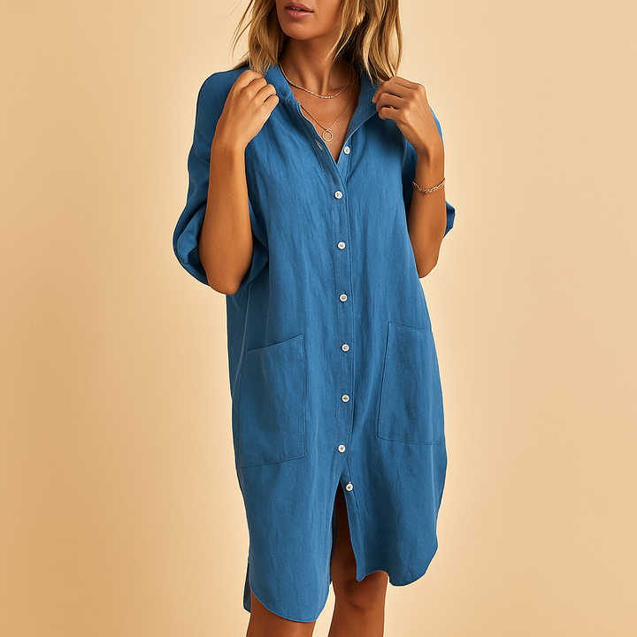 Casual shirt dress with pockets for women – Relaxed and easy to style