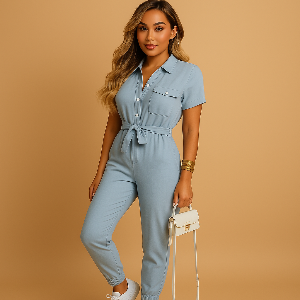 Women’s Tailored Jumpsuit with Button Front