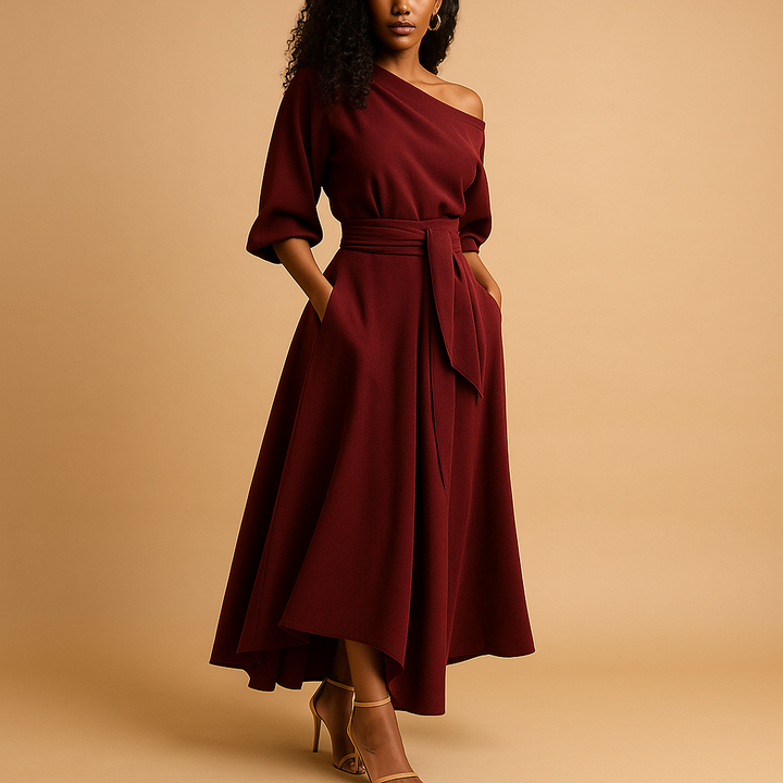 Belted midi dress for women – Refined and versatile