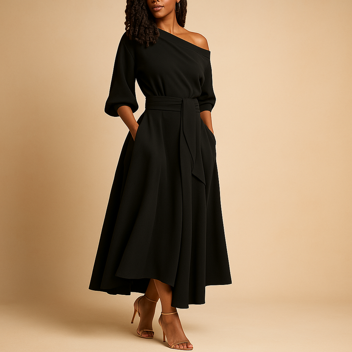 Belted midi dress for women – Refined and versatile