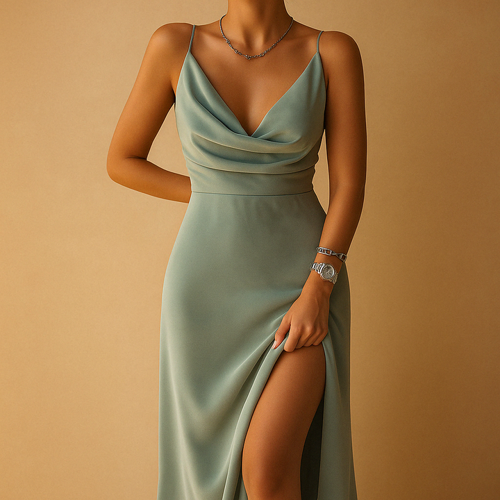 Women's Maxi Dress with V-Neckline