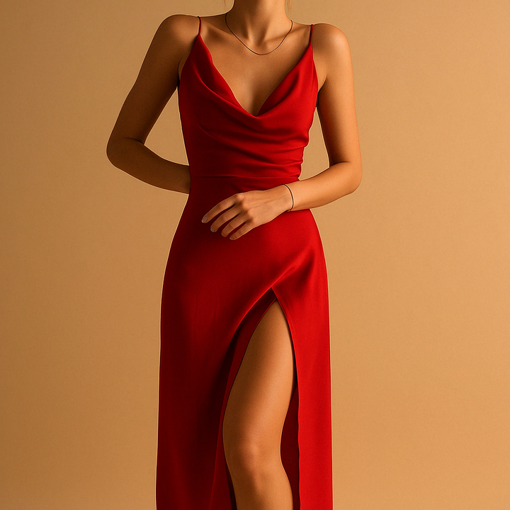 Women's Maxi Dress with V-Neckline